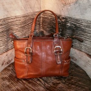 Vintage Fossil Brown Leather Satchel